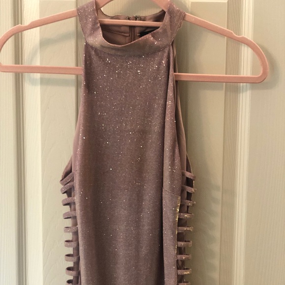 Entry pink glitter shiny dress Midi - Picture 2 of 5